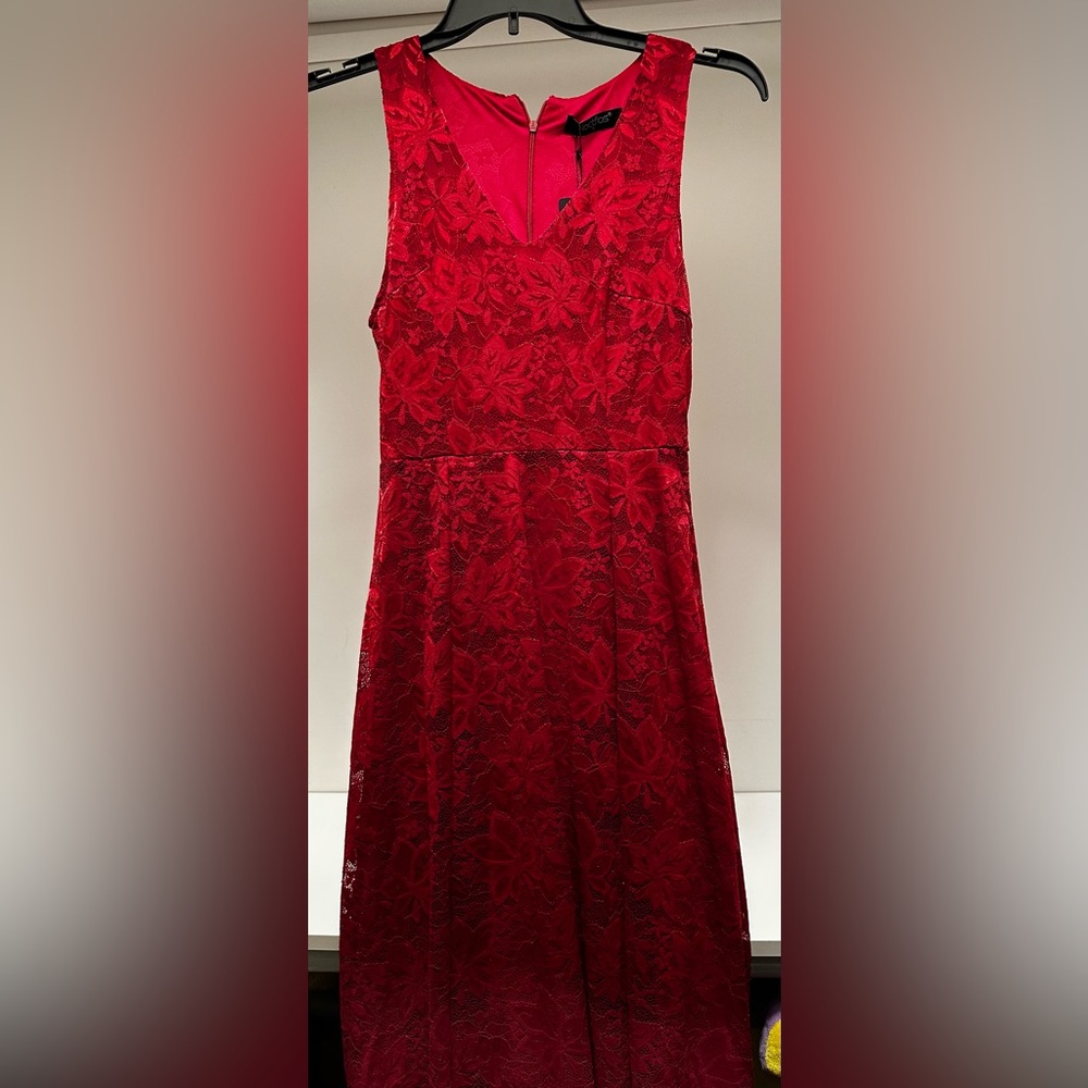 Red lace dress